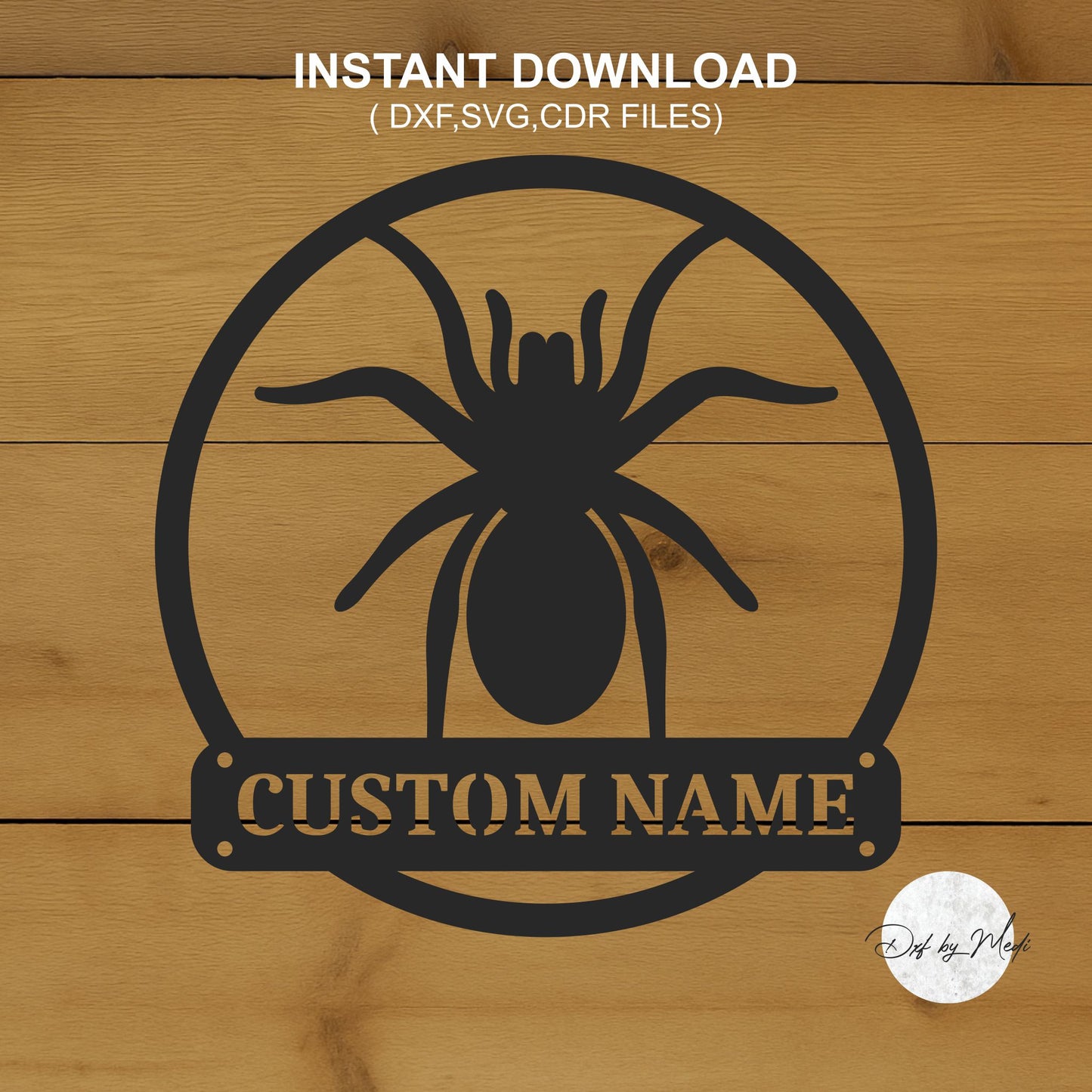 outdoor spider monogram - DXF SVG files for Plasma Cnc Laser Waterjet Ready to cut clipart file