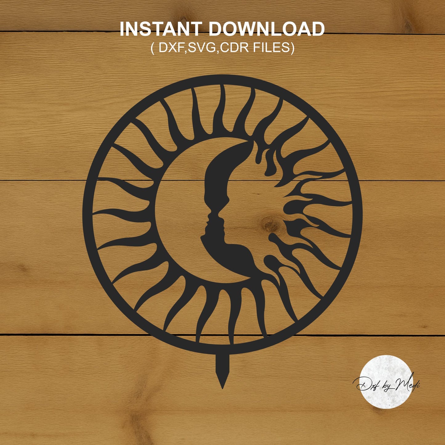 Sun and Moon Celestial Duo DXF SVG File for CNC Plasma, Laser, and Waterjet Cutting