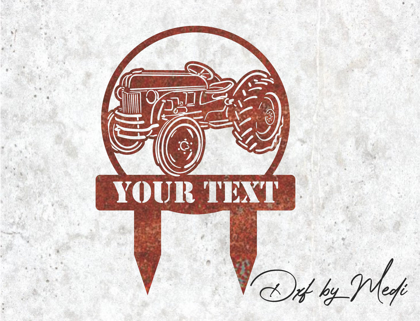 Custom Farm Tractor stake SVG DXF Cdr | Personalized Name Metal Art