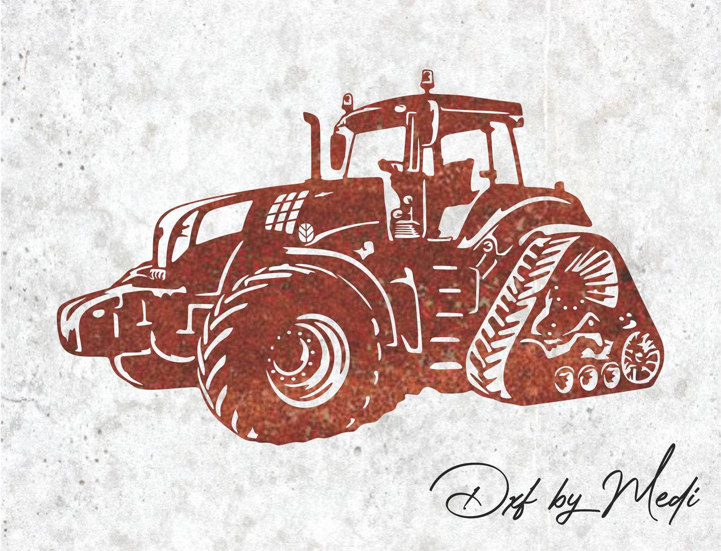 Tracked Tractor SVG DXF Cdr | Heavy-Duty Farm Equipment Cut File