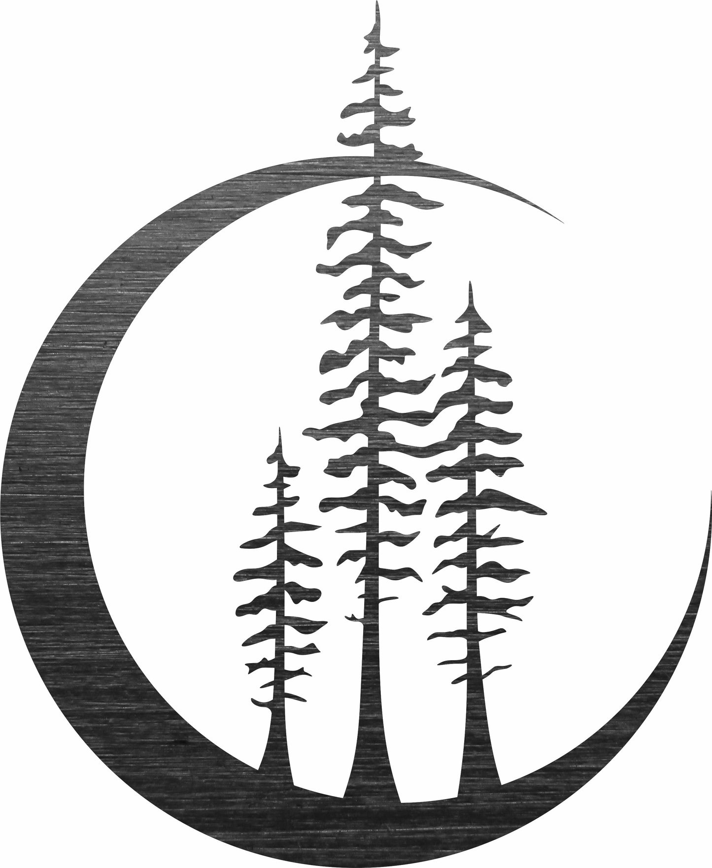 Trees with Moon - Nature-Inspired SVG DXF File for Laser Cutting