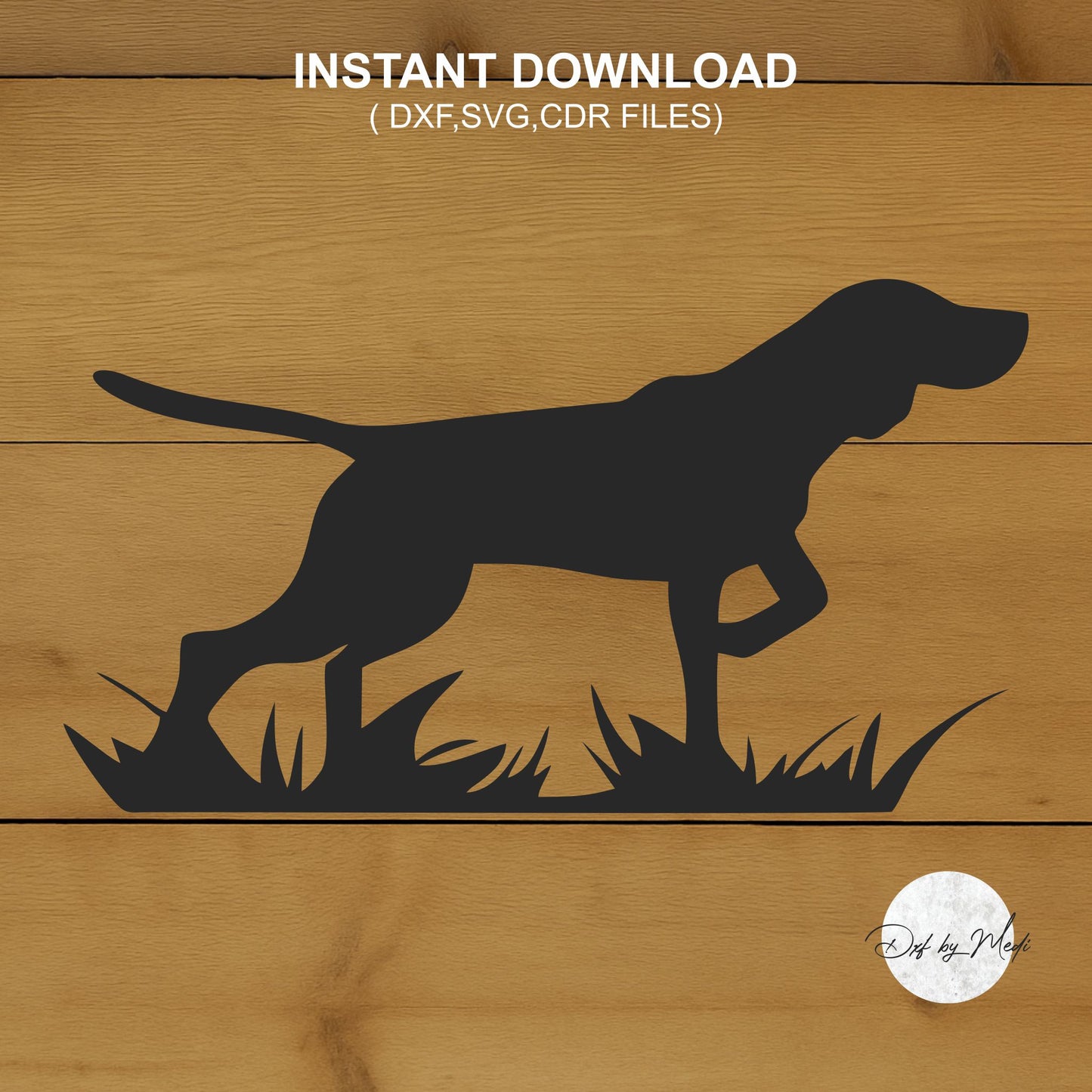 Hunting Dog Walking DXF svg Files - Instant Download for Laser, Plasma, Waterjet Cutting