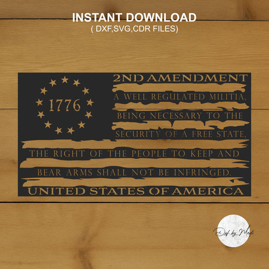 2nd Amendment USA flag SVG DXF files