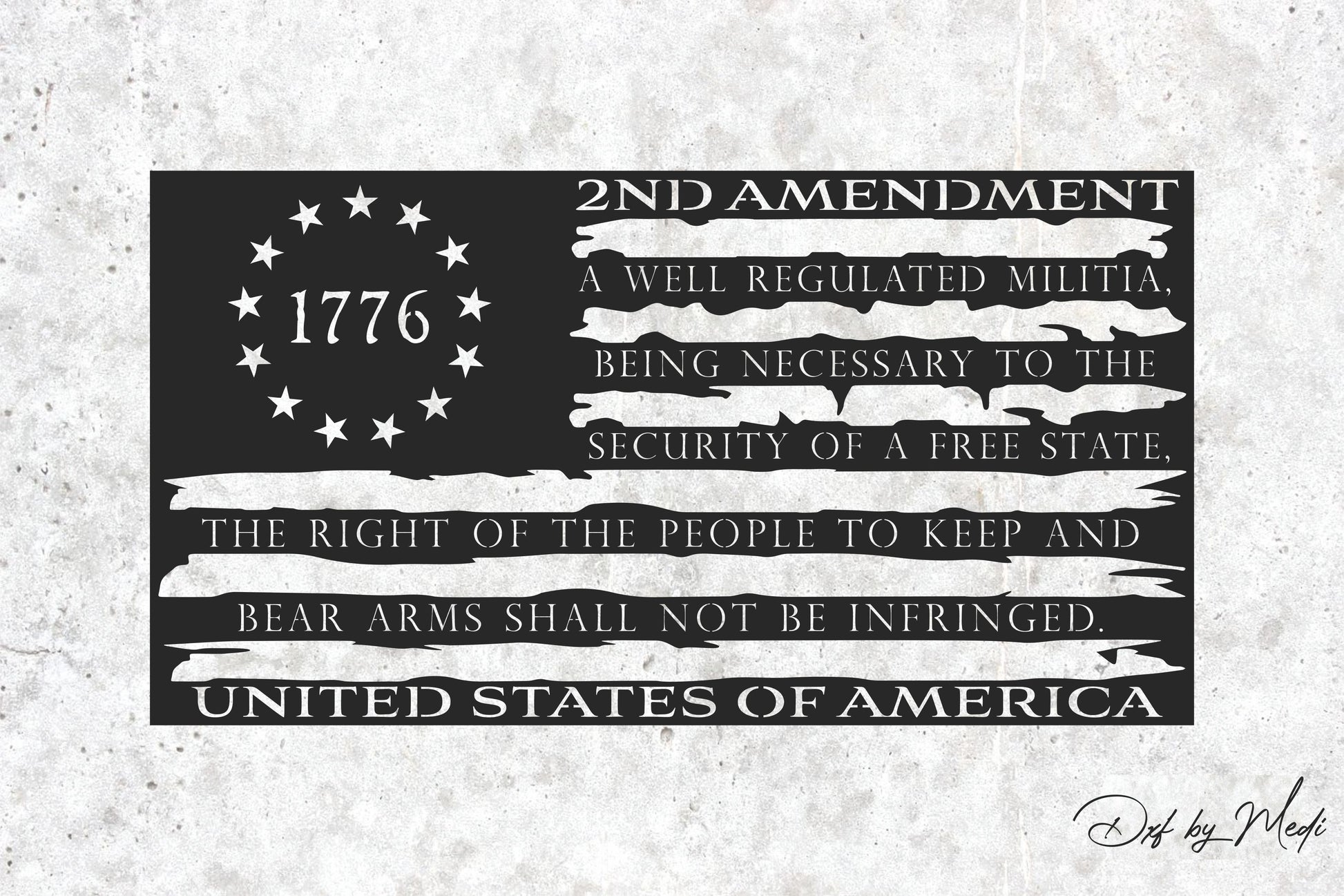 2nd Amendment USA flag SVG DXF files