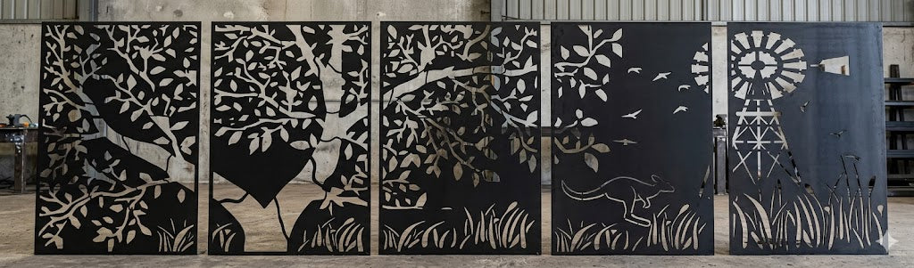 Nature Landscape 5 Panel Laser Cut Wall Art – SVG DXF CDR Digital File