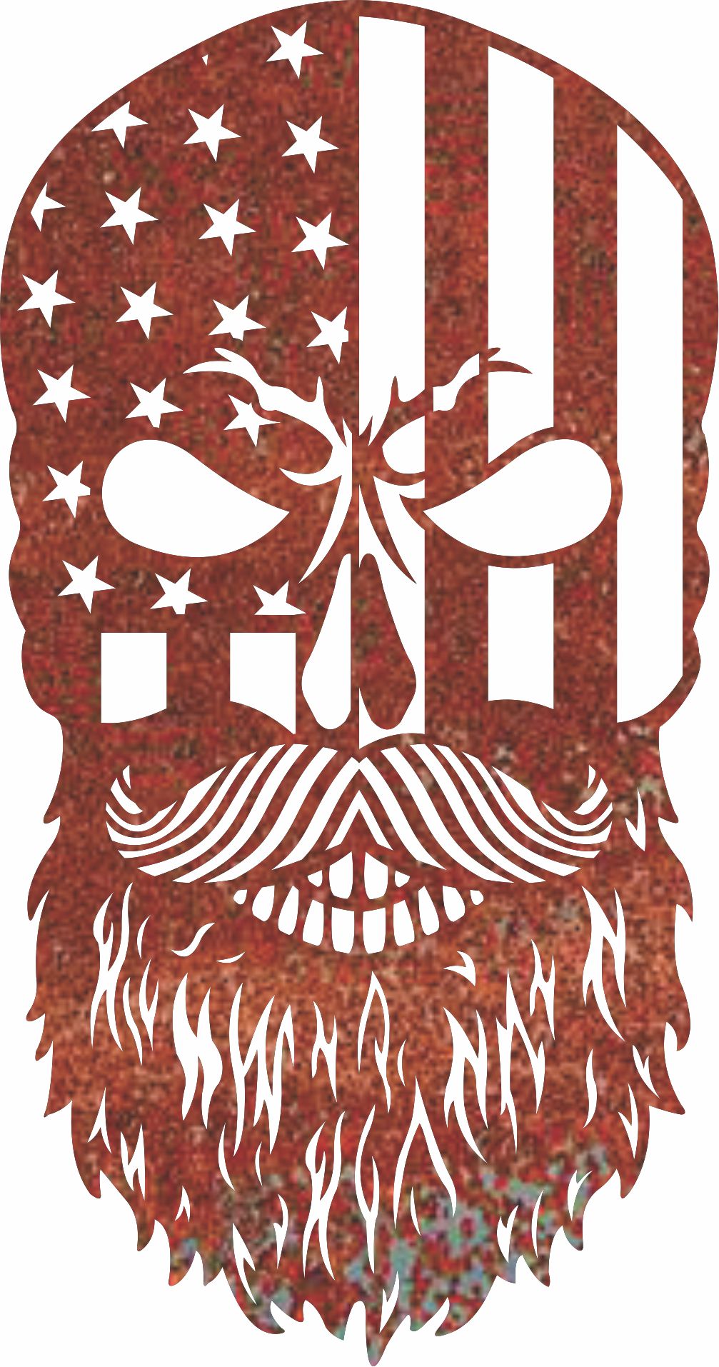Free Bearded Skull with USA Flag – DXF & SVG File