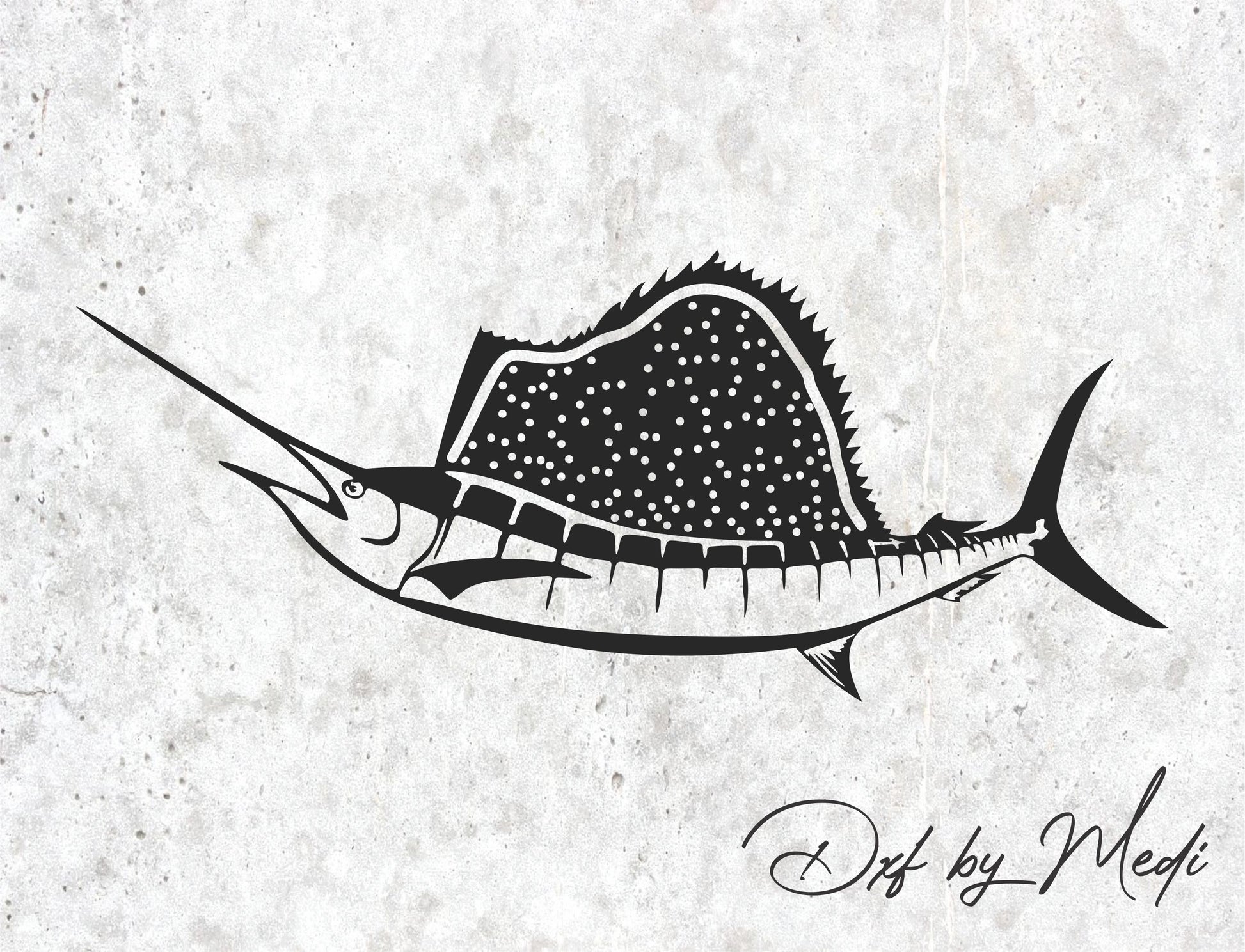 Free Blue Marlin Laser Cut File – DXF & SVG for Cricut laser cut
