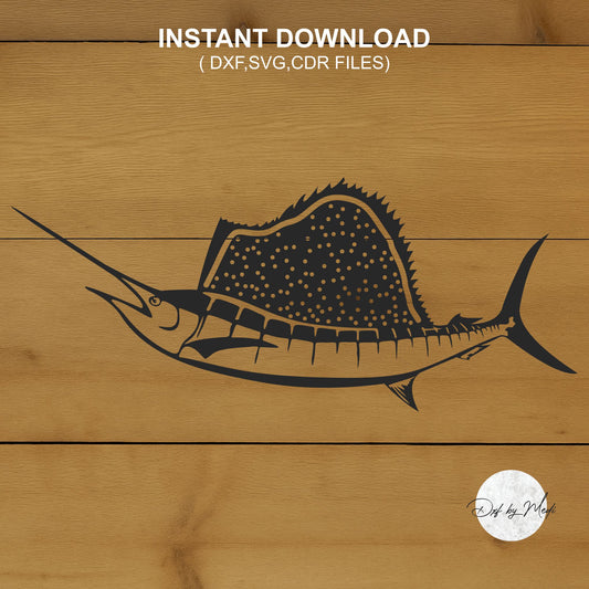 Free Blue Marlin Laser Cut File – DXF & SVG for Cricut laser cut
