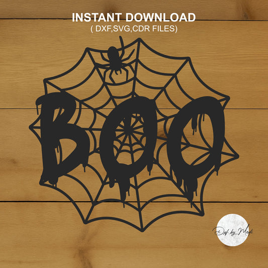 BOO Spider Web SVG – Halloween Cut File