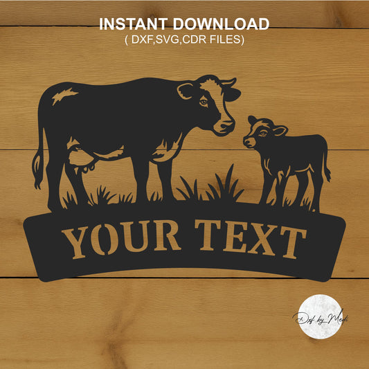Custom Cow Farm Sign Laser Cut Barn & Ranch Wall Art DXF, SVG, CDR Files
