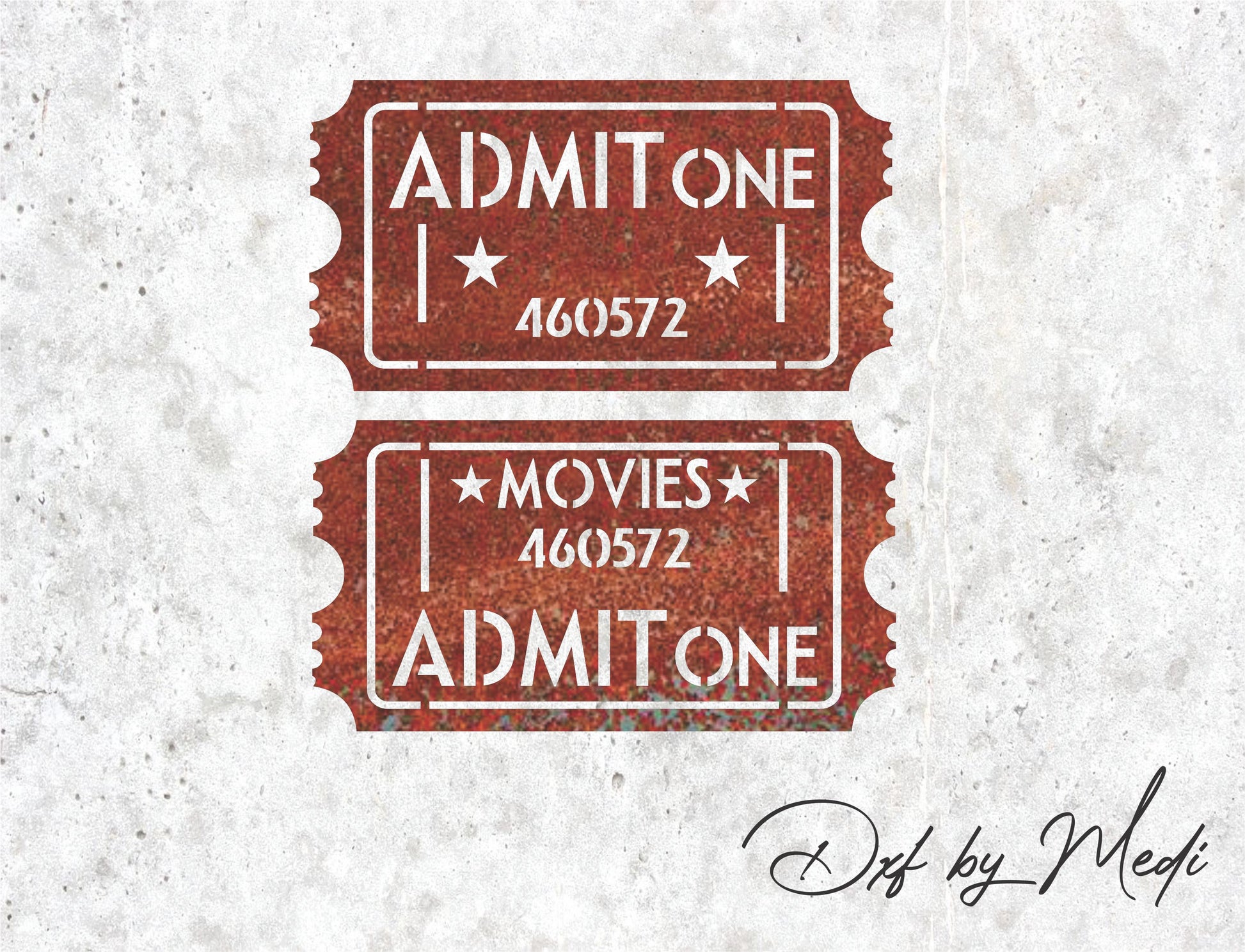 Retro Cinema Ticket Sign Laser Cut Files (DXF, SVG, CDR)