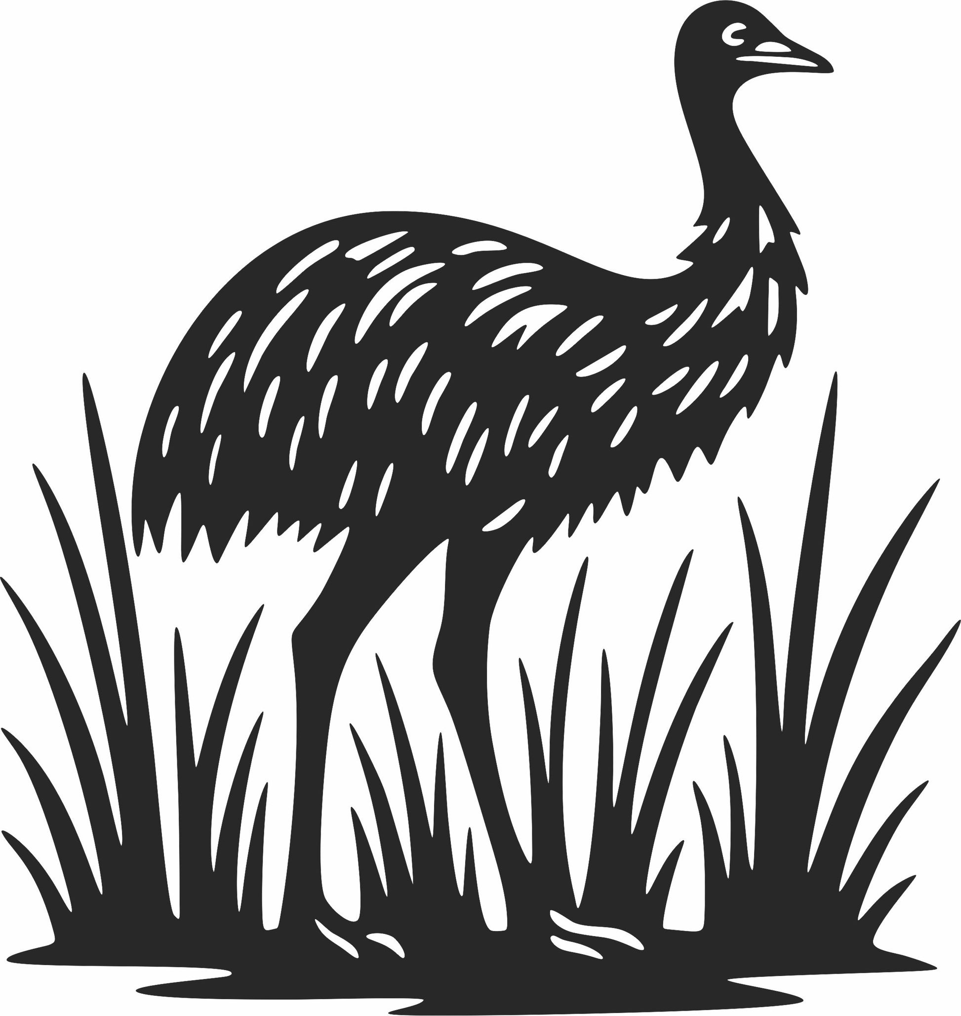 Emu Laser Cut Design – Australian Wildlife SVG DXF CDR Digital File