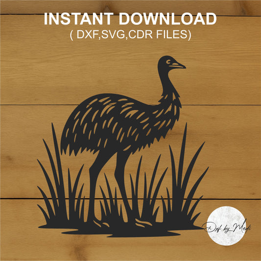 Emu Laser Cut Design – Australian Wildlife SVG DXF CDR Digital File