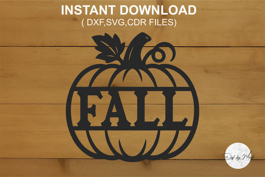 Fall Pumpkin Sign Farmhouse Autumn Wall Art (SVG, DXF, CDR Files)