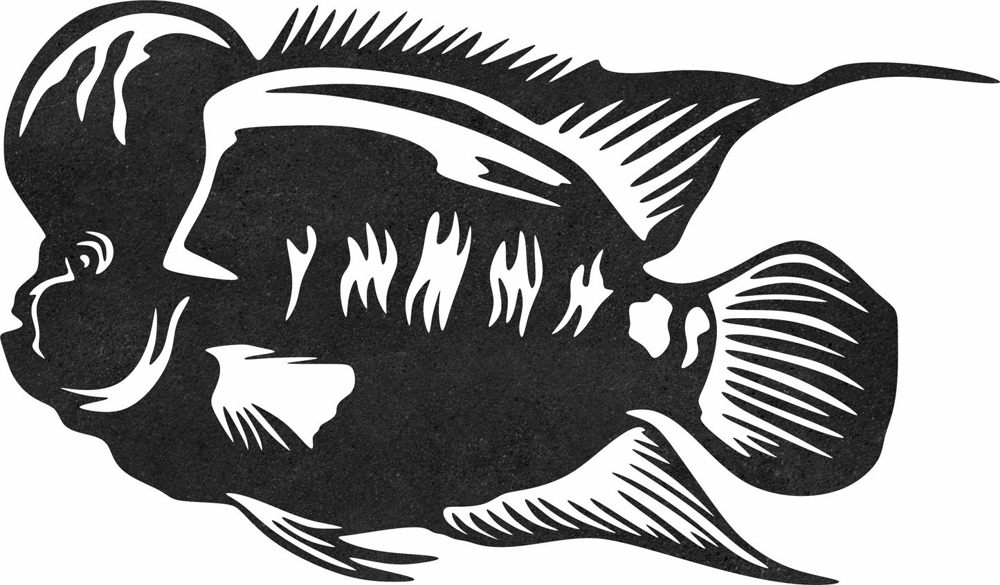 Flowerhorn fish sign DXF & SVG Files | Ready-to-Cut