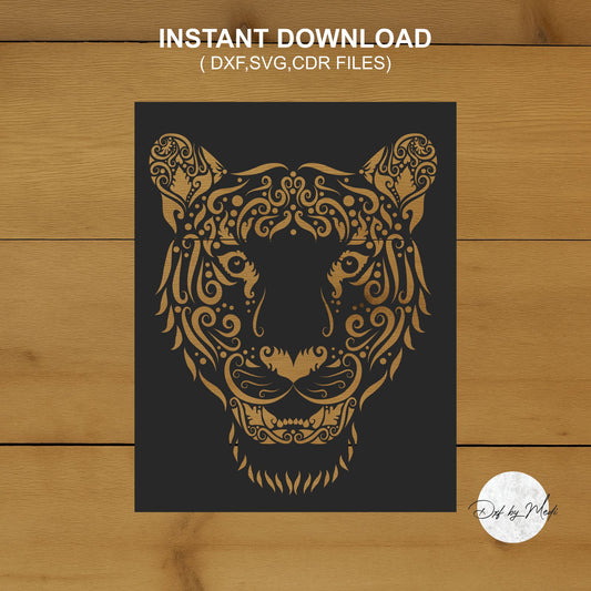 Mehndi Tiger DXF Cut File for Laser and CNC Plasma Cutting