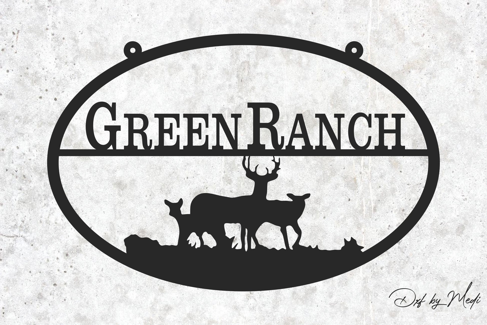 Deer Ranch Sign SVG Dxf CDR