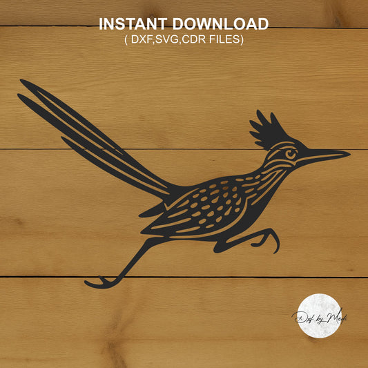 Roadrunner SVG DXF | Bird Silhouette Laser Cut File