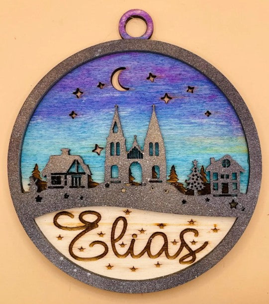 Personalized Christmas Ornament Bundle of 4 SVG DXF CDR Files