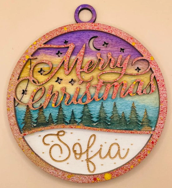 Personalized Christmas Ornament Bundle of 4 SVG DXF CDR Files