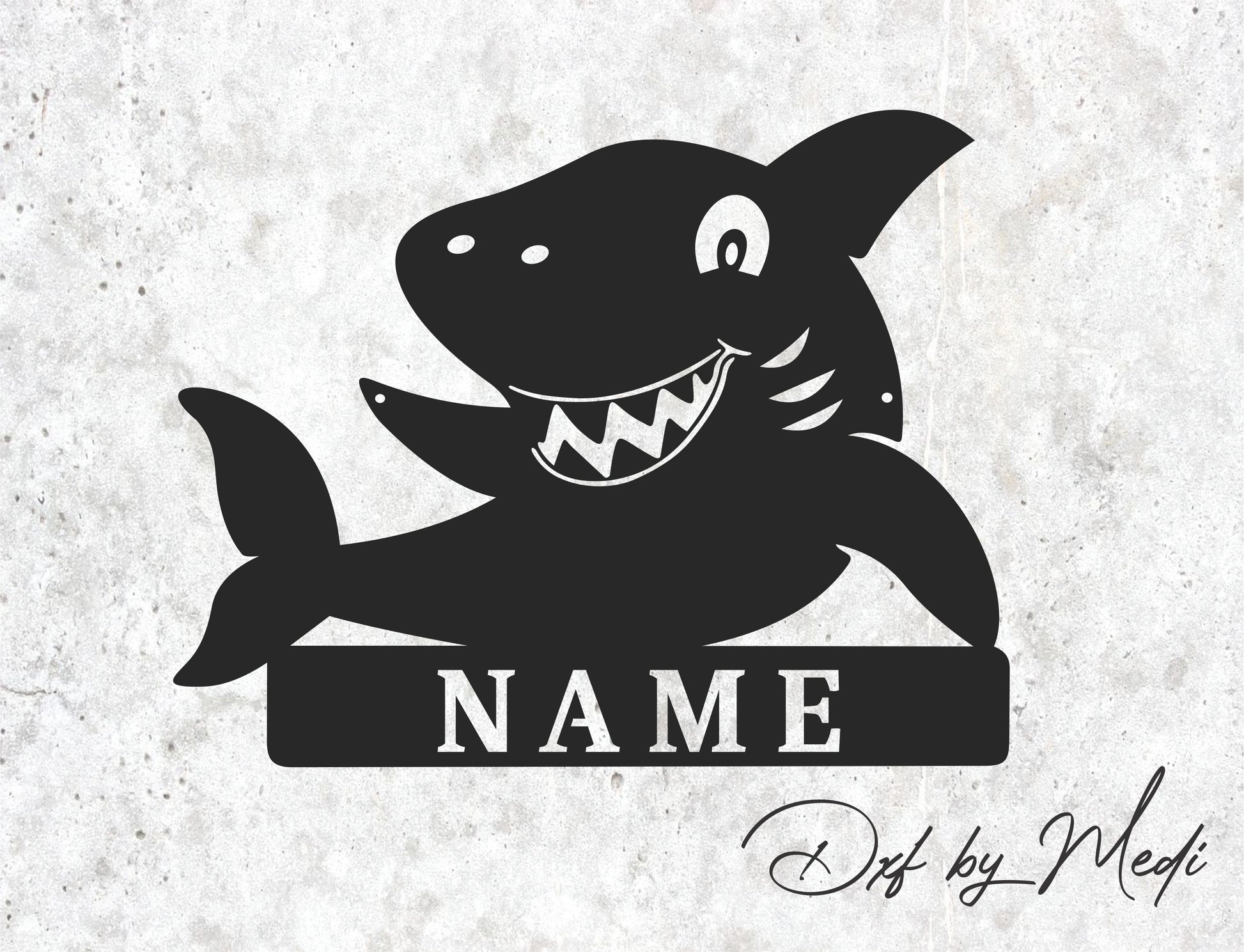 Free Shark Monogram for Kids – DXF & SVG Laser Cut File