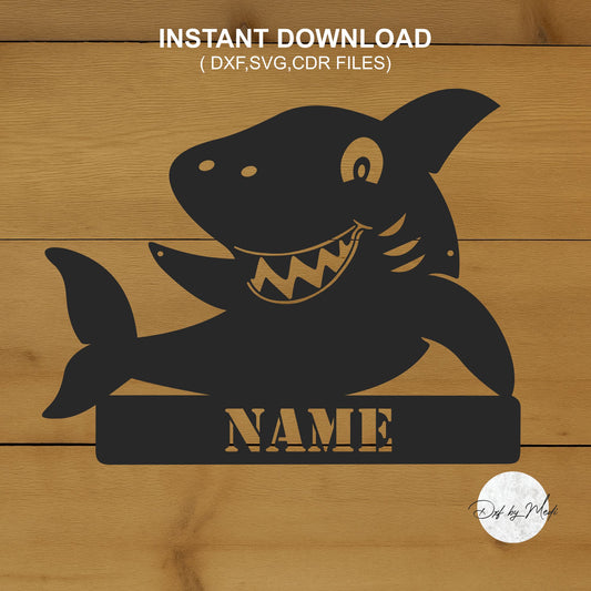 Free Shark Monogram for Kids – DXF & SVG Laser Cut File