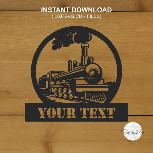Free Steam Train Name Sign – DXF & SVG for Laser Cut & Cricut