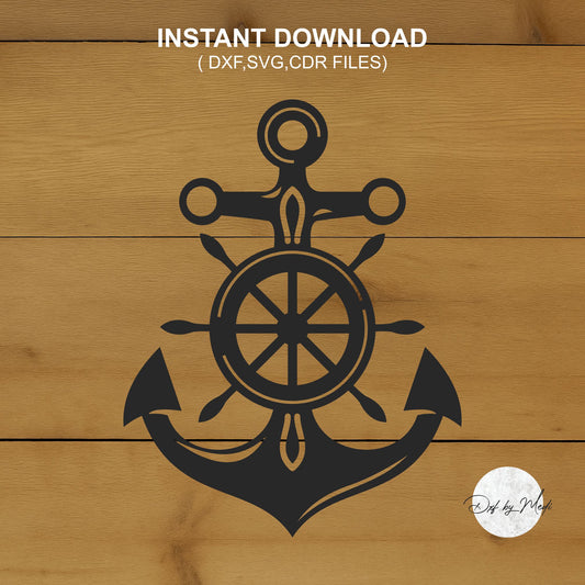 Marine Anchor Sign DXF Cut File for Laser and Plasma Cnc Cutting - DXF SVG files Ready to cut