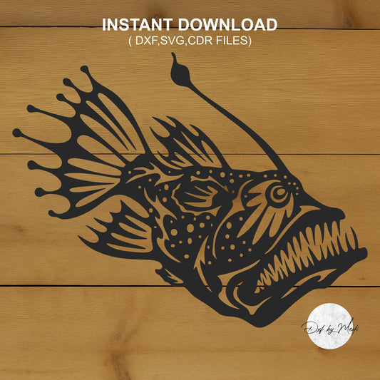 Angler Fish DXF SVG File for CNC Plasma, Laser cut , Waterjet Cutting Ready to cut clipart file