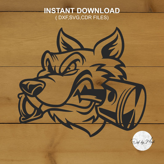 Angry dog clipart - DXF SVG files for Plasma Cnc Laser Waterjet Ready to cut clipart file