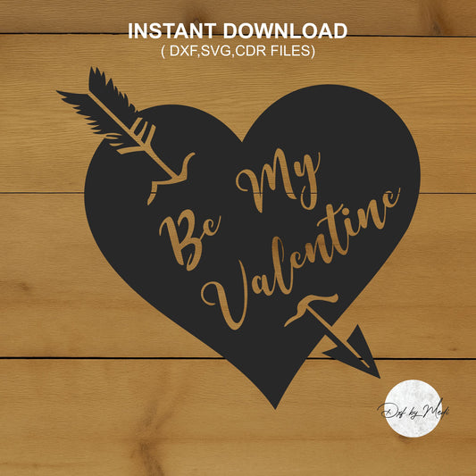 be my valentine - DXF SVG files for Plasma Cnc Laser Waterjet Ready to cut clipart file