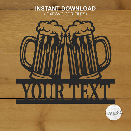 Cheers Beer Mug Sign SVG DXF Cdr