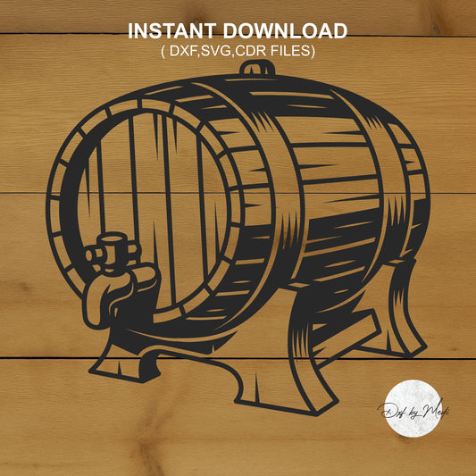 Beer Keg Barrel Sign - Metal Wall Art for Beer Enthusiasts - DXF SVG File for CNC Plasma, Laser, and Waterjet Cutting