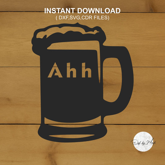 Beer Mug DXF SVG File for CNC Plasma, Laser, and Waterjet Cutting