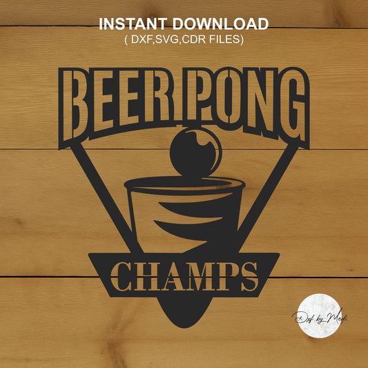 Beer Pong Monogram with Custom Name DXF Cut File for Laser and Plasma Cnc Cutting  - DXF SVG files Ready to cut
