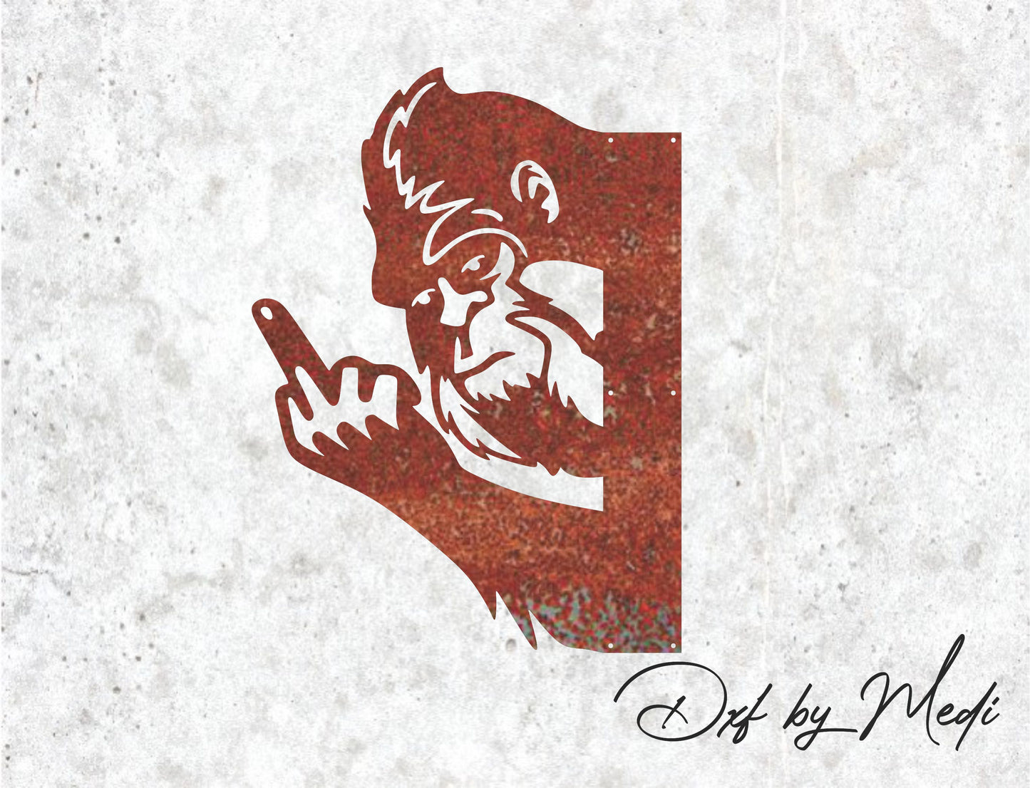 Bigfoot Middle Finger SVG DXF Cdr File | Funny Sasquatch Peeking Wall Art