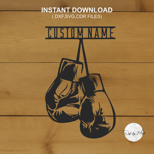 Customizable Boxing Gloves - monogram sign - Ready to Cut for Laser, Plasma, CNC Machines