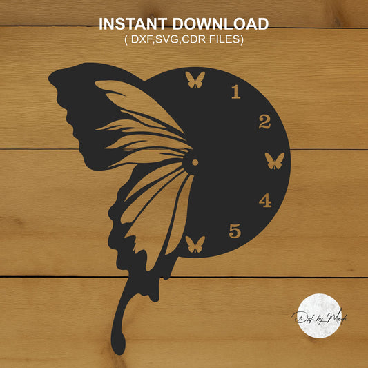 Butterfly Wall Clock DXF File for Laser and Plasma Cnc Cutting - DXF SVG files Ready to cut