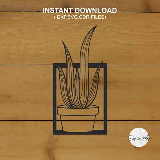 Potted plants wall decor- DXF SVG files for Plasma Cnc Laser Waterjet Ready to cut clipart file