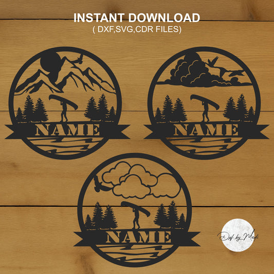 Personalized canoe Outdoor Monogram pack - DXF SVG File for Cnc plasma laser Cutting