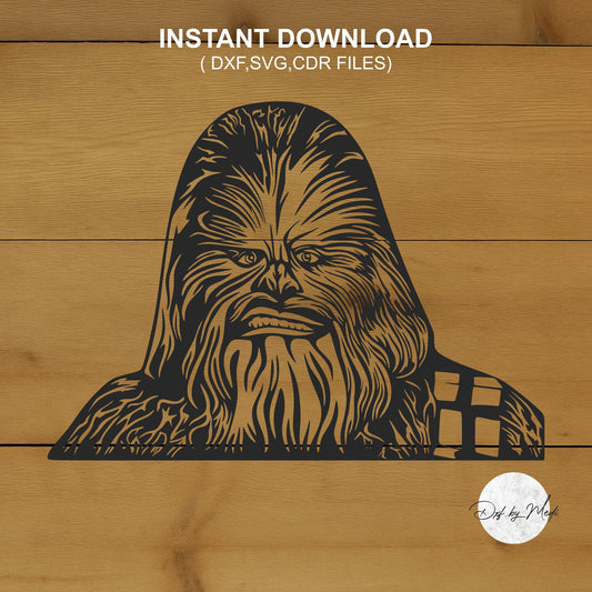 chewbacca clipart - DXF SVG files for Plasma Cnc Laser Waterjet Ready to cut clipart file