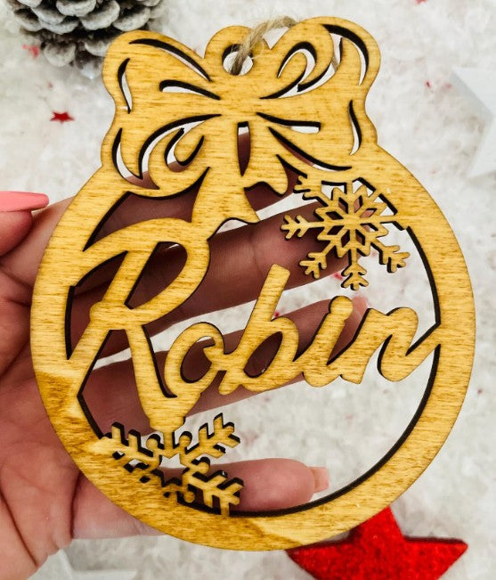 Christmas Ornament with Custom Name SVG DXF