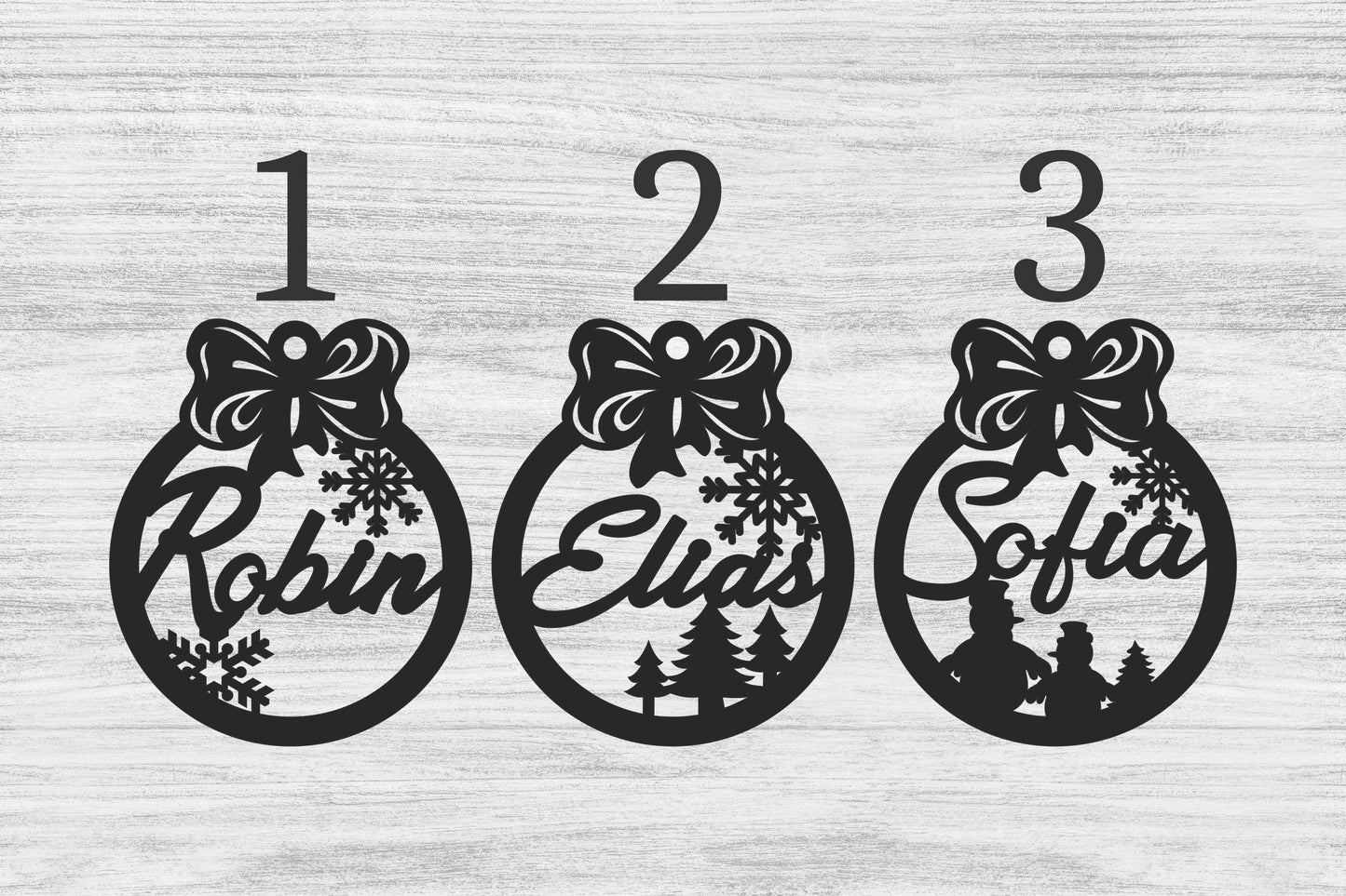 Christmas Ornament with Custom Name SVG DXF