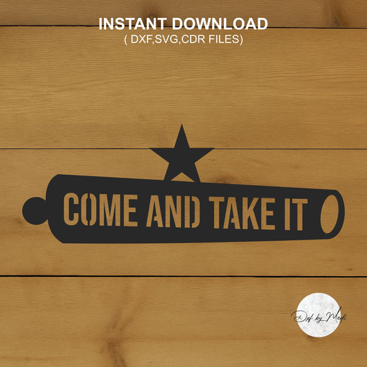 Come and Take It Gonzales Flag DXF SVG File for Cnc plasma laser Cutting - Coastal Decor & DIY Projects