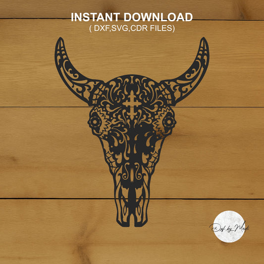 Deer floral skull cliparts- DXF SVG files for Plasma Cnc Laser Waterjet Ready to cut clipart file