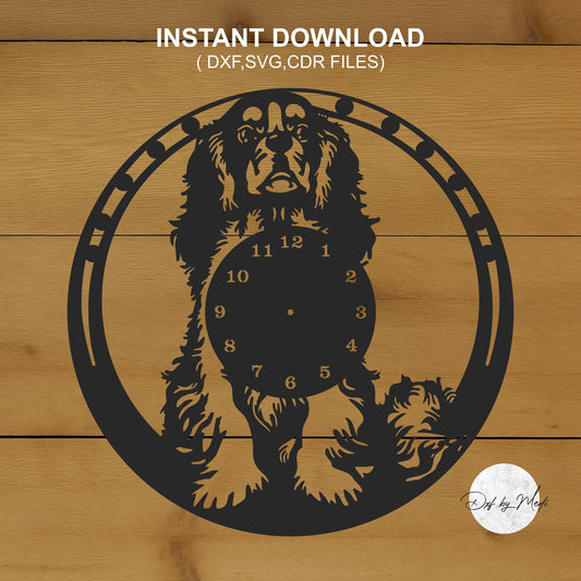 Vinyl Wall Clock Dog DXF SVG Files for Cnc Cutting - DIY Pet Lover Decor & Unique Timepiece Design
