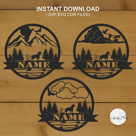 dog Outdoor Monogram pack - DXF SVG File for Cnc plasma laser Cutting - gift for him for her