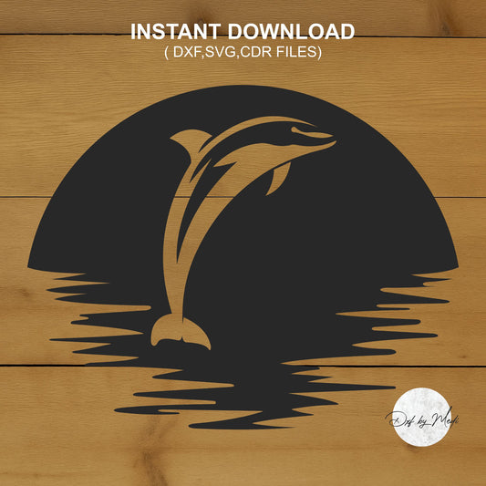 Dolphin Jumping- Dxf Svg files for Plasma CNC laser Cutting - Coastal Decor & DIY Projects Wall Art