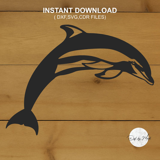 Dolphin DXF SVG File for Cnc plasma laser Cutting - Coastal Decor & DIY Projects