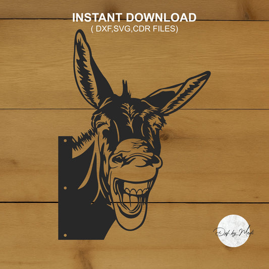 Donkey peeking tree - SVG DXF Files for Plasma and Laser Cutting